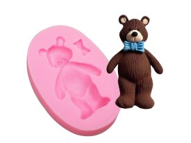 Molde silicona osito con moño K004